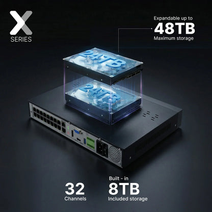 Lorex Connect XC 4K 32-Channel Commercial NVR with 16-Port PoE Switch - 8TB