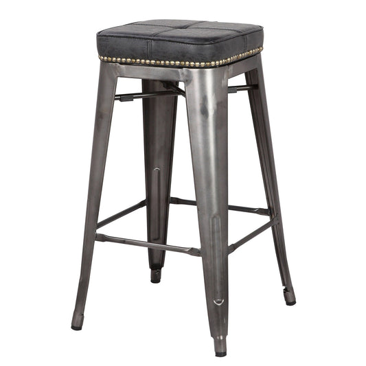 New Pacific Direct Metropolis PU Metal Counter Stool, (Set of 4)  - 9300028-240