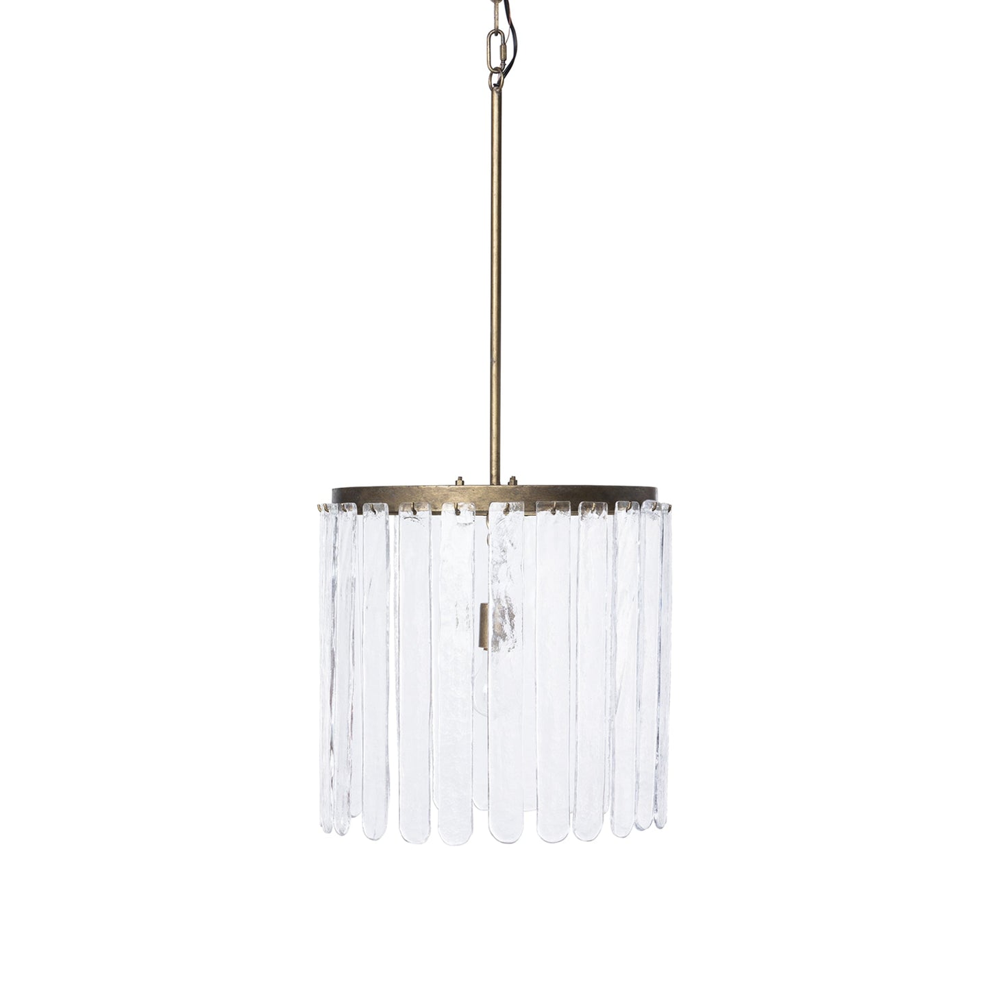 Park Hill Collection Dawson Antique Gold Glass Panel Chandelier - Elegant Iron Design, 80" Tall, Perfect for Any Room - ELH36057