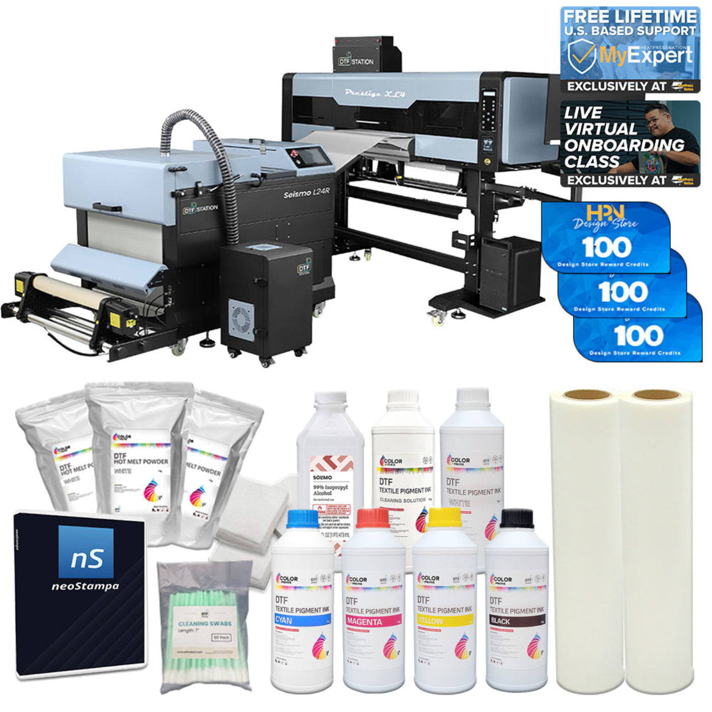 DTF Station Prestige XL4 24" DTF Printer L24R Bundle - BNDL-PRXL4-L24R-PL2-QG