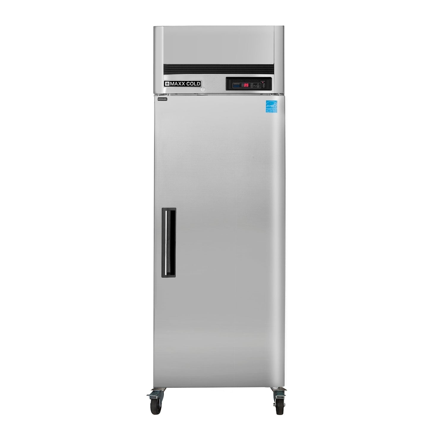 Maxx Cold Single Door Reach-In Refrigerator Top Mount, 27", 23 cu. ft. Storage Capacity, Energy Star Rated, in Stainless Steel - MCRT-23FDHC