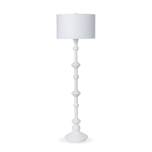 Park Hill Collection Douglas Floor Lamp - Elegant White Plaster Finish with Soft Linen Shade for Modern Home Décor - ELF26018