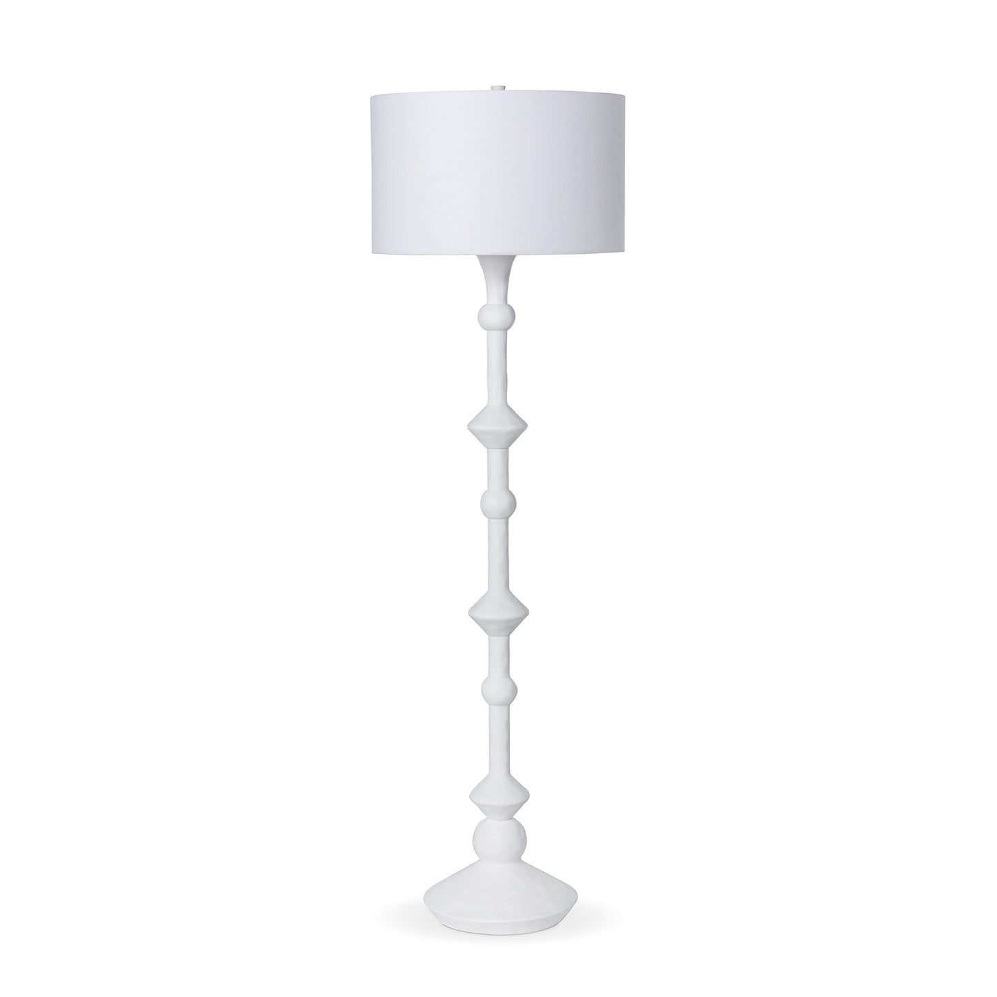 Park Hill Collection Douglas Floor Lamp - Elegant White Plaster Finish with Soft Linen Shade for Modern Home Décor - ELF26018