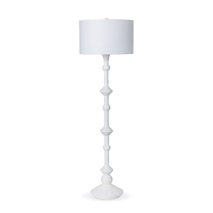 Park Hill Collection Douglas Floor Lamp - Elegant White Plaster Finish with Soft Linen Shade for Modern Home Décor - ELF26018