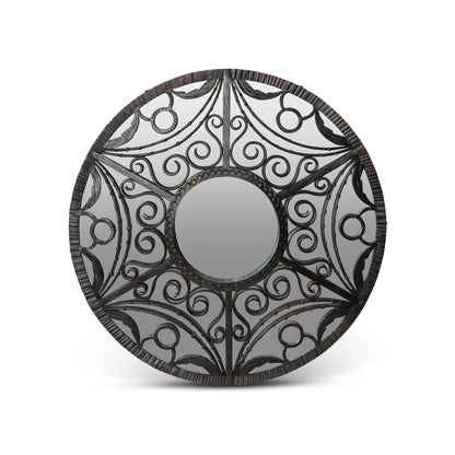 Park Hill Collection Scroll Framed Mirror in Natural Iron - Elegant Home Decor Piece for Stylish Reflections and Charm -EWI26051