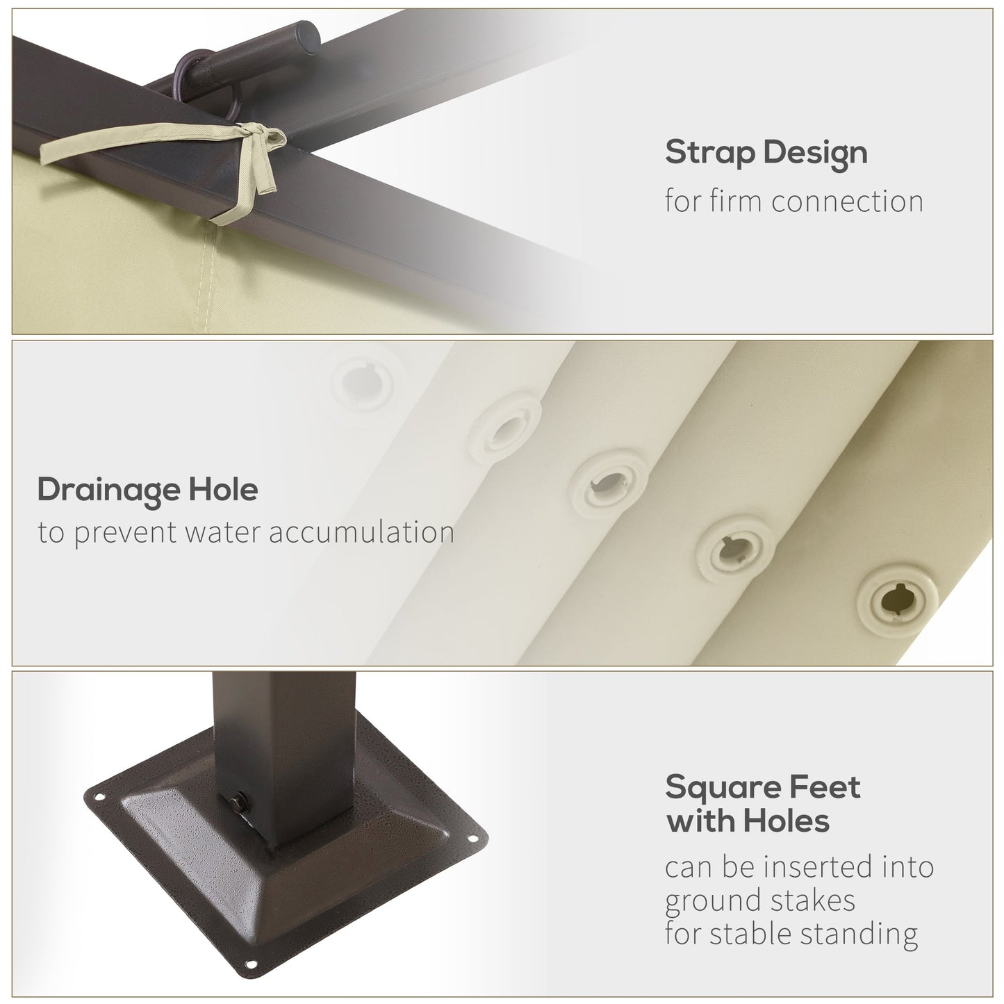 Outsunny 11.5'x11.5' Retractable Metal Pergola Canopy Shade for Patio, Backyard & Grill, Beige - 84C-092