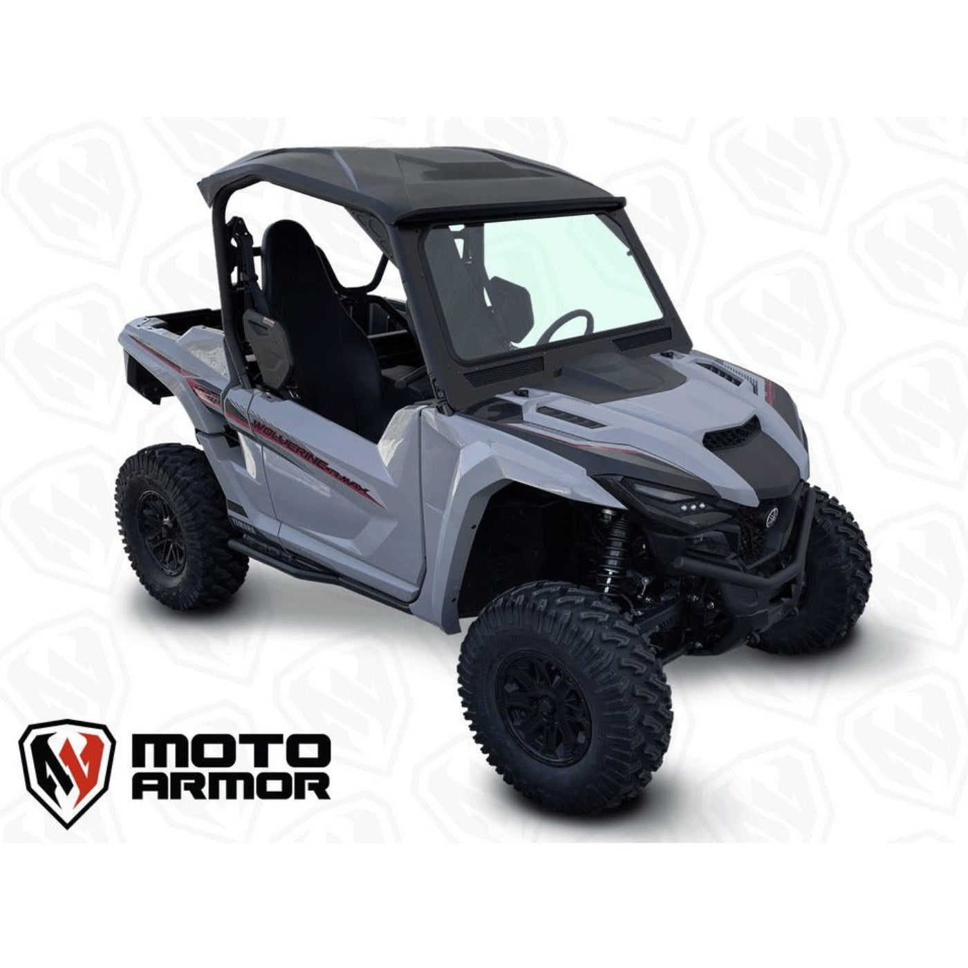 Moto Armor Yamaha Wolverine RMAX Front Glass Windshield - MA-RMAX-WS-GLS-BLK-C-Y