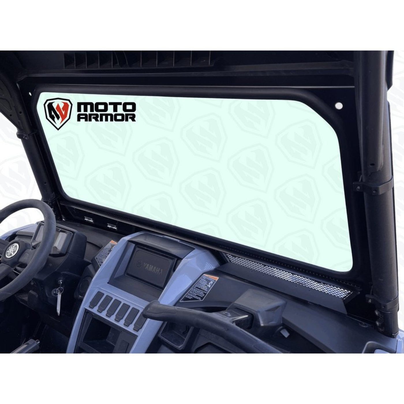 Moto Armor Yamaha Wolverine RMAX Front Glass Windshield - MA-RMAX-WS-GLS-BLK-C-Y