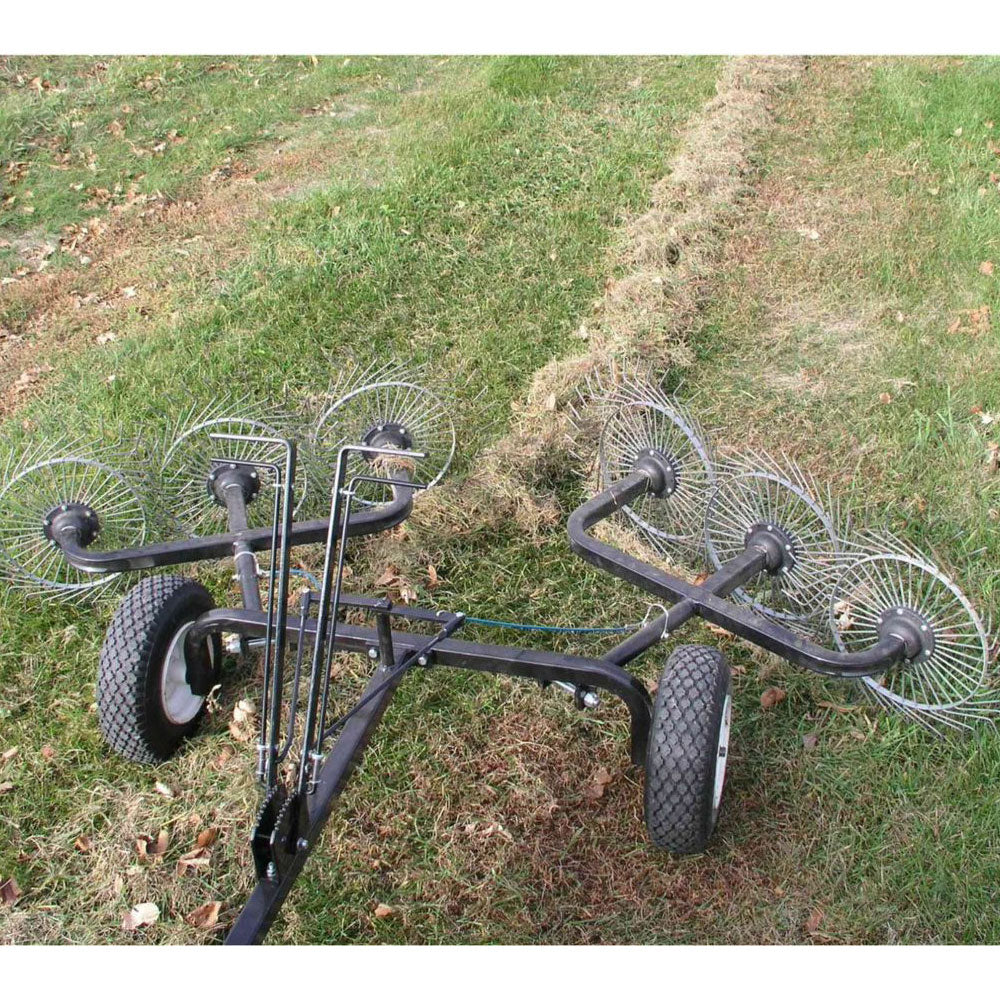 Yard Tuff 60” Steel Tow Behind Acreage Rake Lawn Sweeper with Pin Style Hitch - 247729