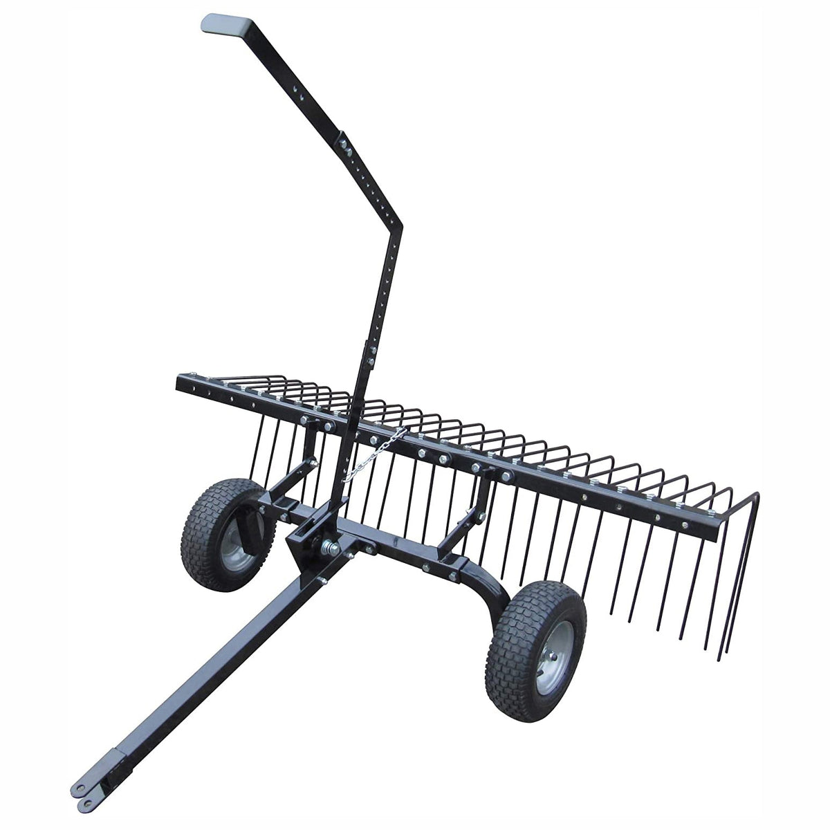 Yard Tuff 72" Pine Straw ATV Tow Behind Steel Landscape Rake w/Wheels & Handle - 211538