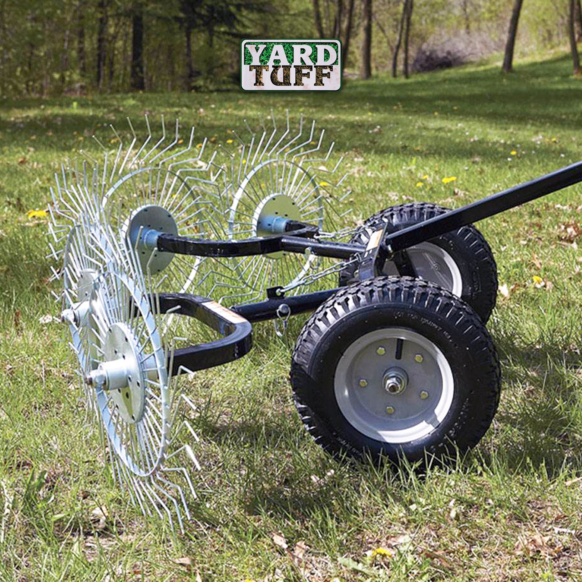 Yard Tuff Acreage Rake, Steel Tow Behind Dethatcher for Lawn & Garden, 48 Inch - 100710