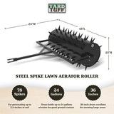 Yard Tuff Steel Spike Lawn Aerator Roller with 36-Inch Width, Black - 100711