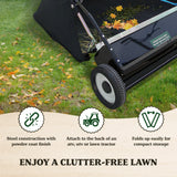 Yard Tuff 48" Quick Assembly Tow Style Lawn Sweeper for Debris and Leaves, Blue - 276312