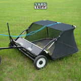 Yard Tuff 48" Quick Assembly Tow Style Lawn Sweeper for Debris and Leaves, Blue - 276312