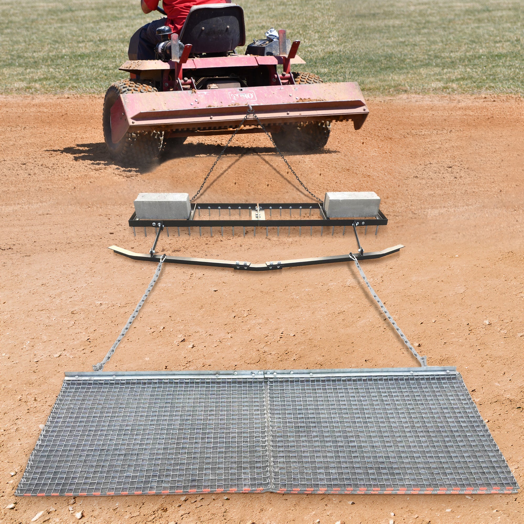 Yard Tuff 6' Spike Drag with Surface Leveling Bar and Drag Mat for ATV/UTVs - 88983