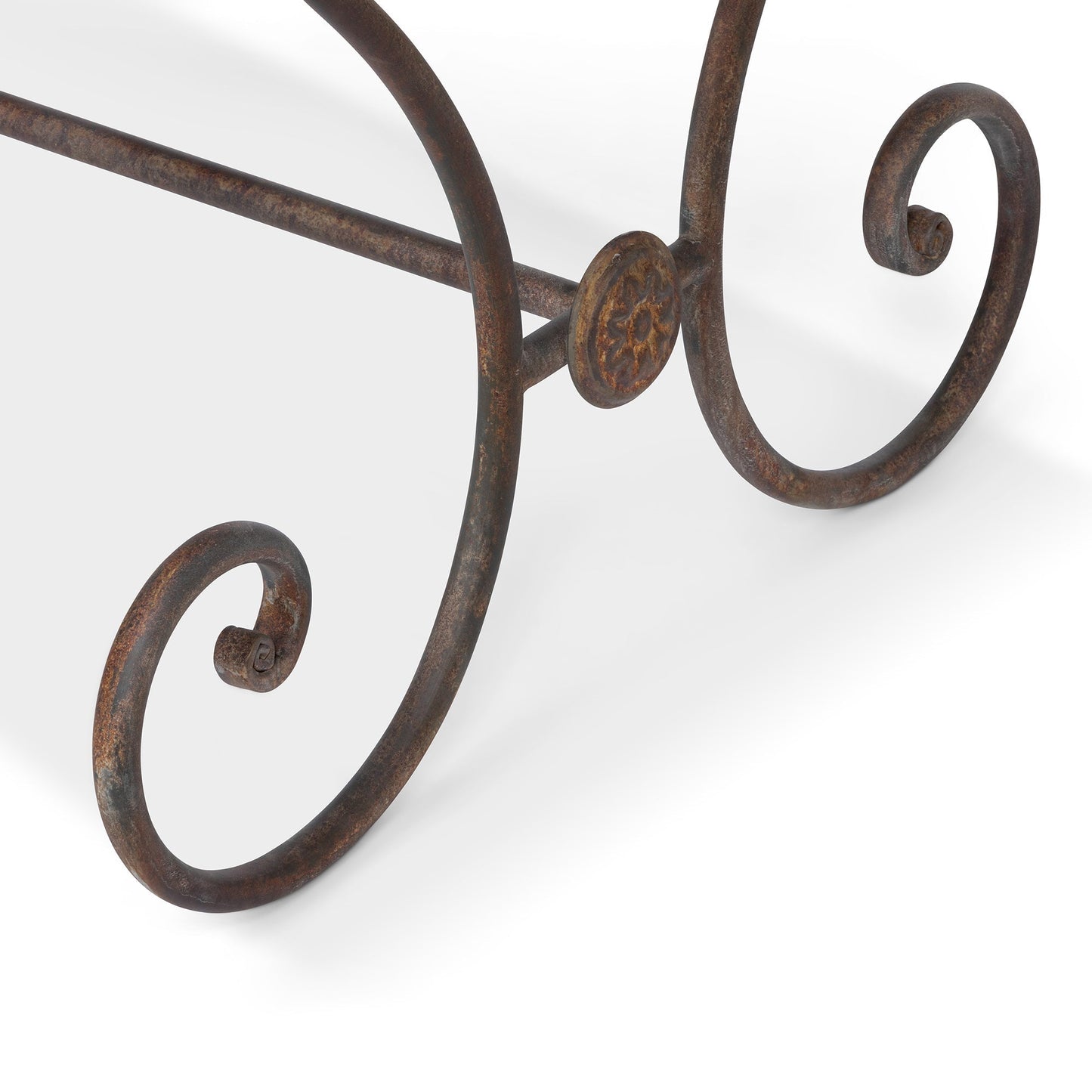 Park Hill Collection La Promenade Dining Table - Charming Reclaimed Wood & Iron Design for Indoor Gatherings, Seats 6-8 - EFT36133