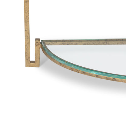 Park Hill Collection Naomi Elegant Iron and Glass Demi Lune Table - Stylish Accent for Foyers and Small Spaces - EFT26034