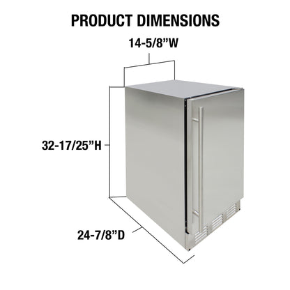 Vinotemp Outdoor Undercounter Ice Maker, in Stainless Steel - BR-15OUIM-SS