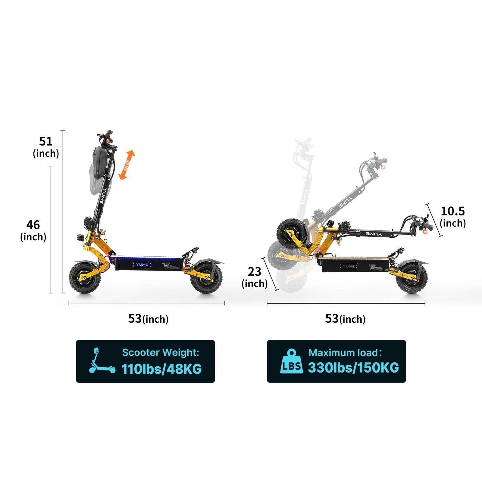 Yume X11+ Electric Scooter 60V 50MPH 6000W