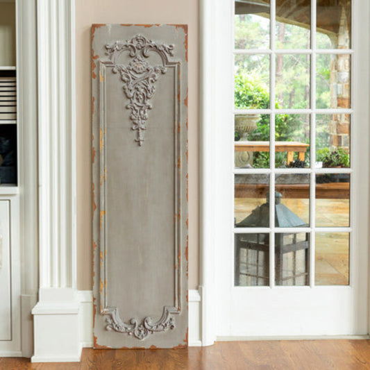 Park Hill Collection Aged Grey Wall Panel - Distressed Slate Finish, Art Nouveau Design for Stunning Layered Decor - EWR90453