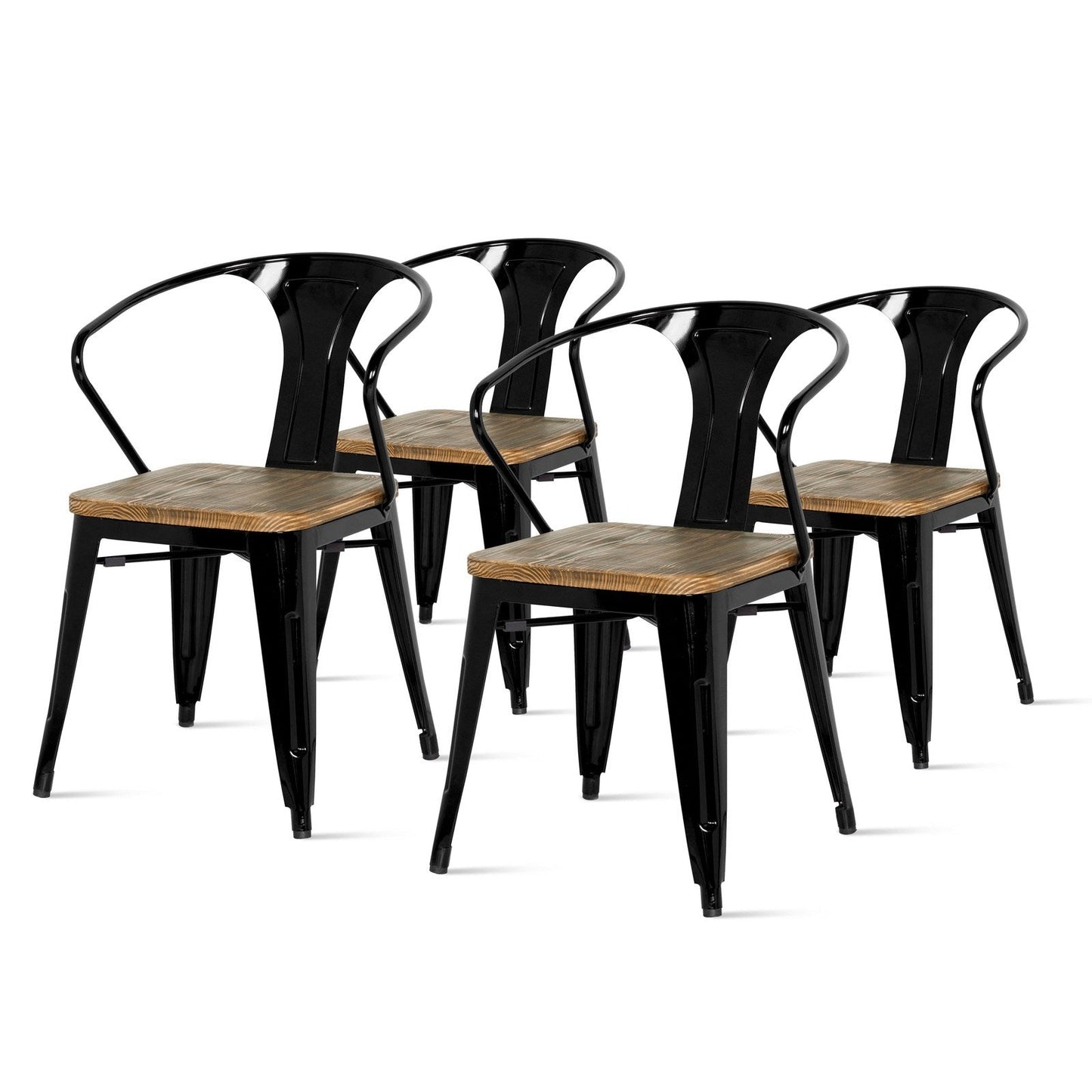 New Pacific Direct Metropolis Metal Arm Chair, (Set of 4) 938730-B - 938730-B