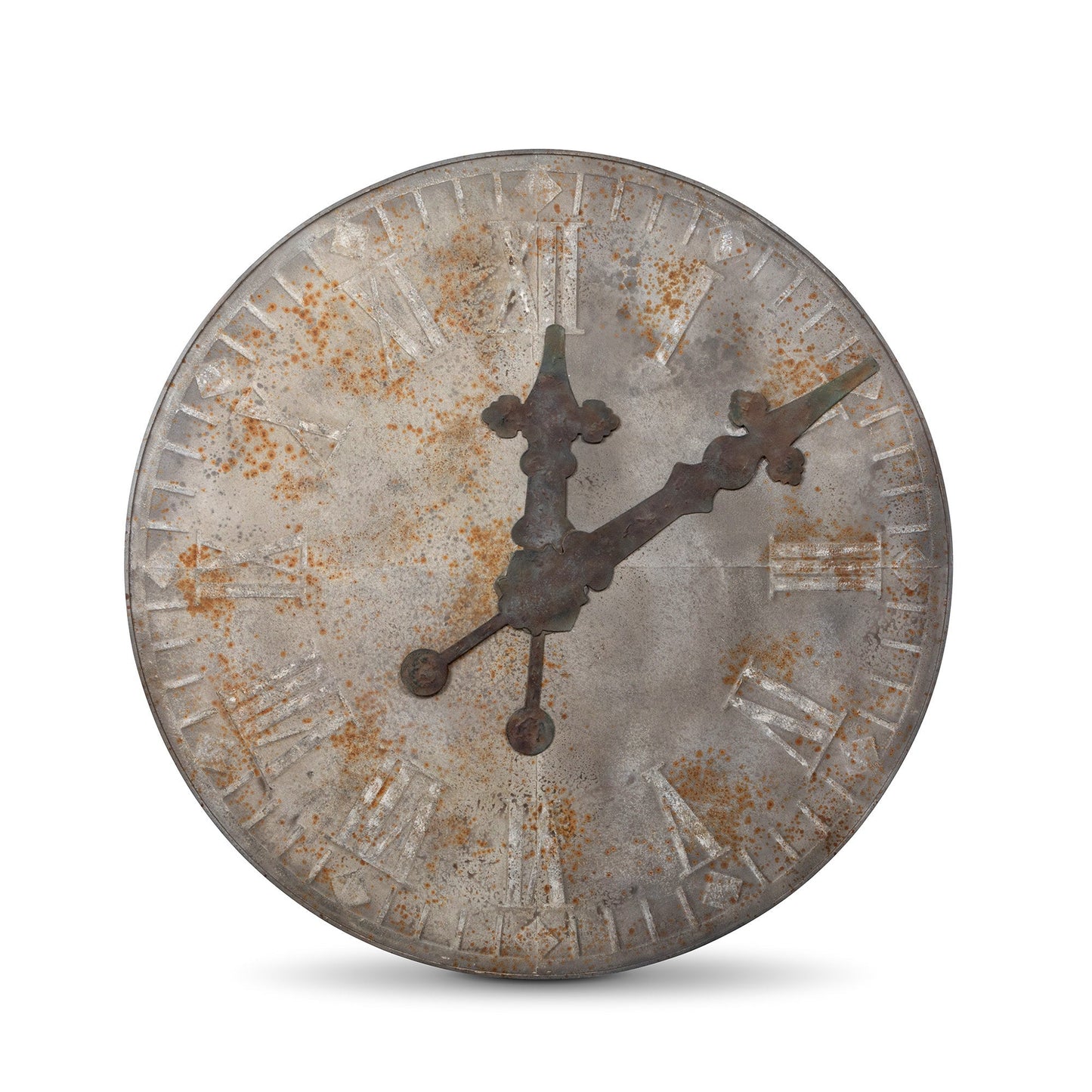 Park Hill Collection State Capitol Clock Face Relic - Stunning Distressed Rust Iron Wall Art for Unique Home Decor - EWR80952