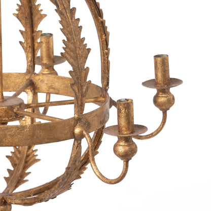 Park Hill Collection St. Augustine Chandelier - Exquisite Gold Spanish Revival Fixture with Hand-Finished Filigree Design - ELH26159