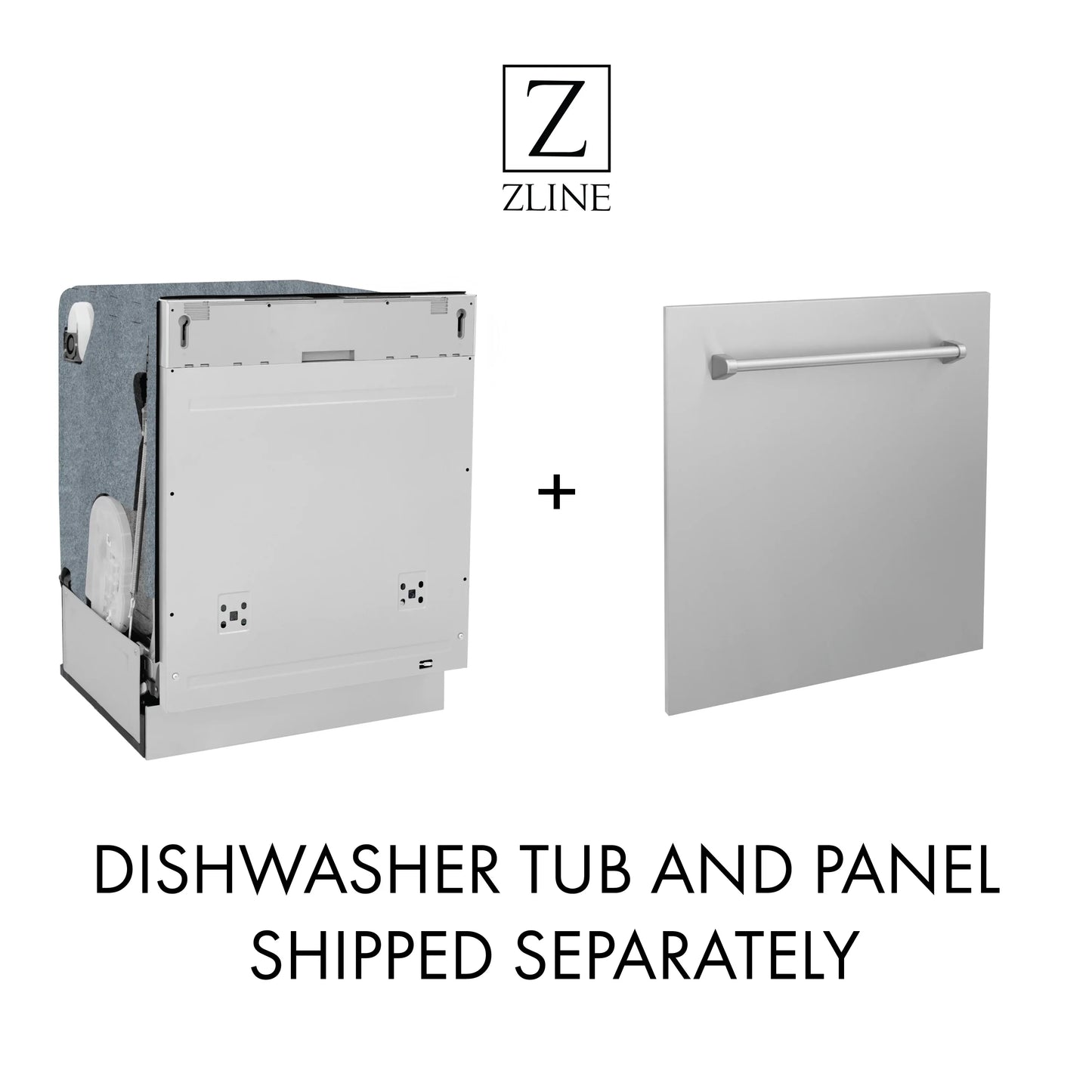 ZLINE 24-Inch Monument Series 3rd Rack Top Touch Control Dishwasher in Satin Stainless Steel with Stainless Steel Tub, 45dBa (DWMT-SN-24)