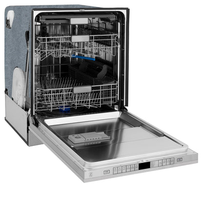 ZLINE 24-Inch Monument Series 3rd Rack Top Touch Control Dishwasher in Satin Stainless Steel with Stainless Steel Tub, 45dBa (DWMT-SN-24)