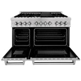 ZLINE 48 in. Professional Gas Burner/Electric Oven in DuraSnow® Stainless with 6.0 cu.ft. Oven, RAS-SN-48