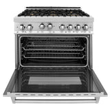 ZLINE 36 in. Professional Gas Burner/Gas Oven Gas in Stainless Steel with Brass Burners, RG-BR-36