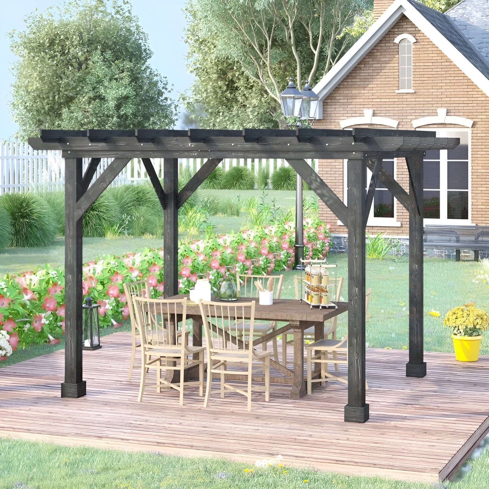 Outsunny Outdoor 12' x 10' Pergola Gazebo - 84C-284V01