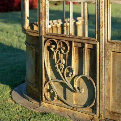 Park Hill Collection Aged Metal Conservatory Facade Framework - Unique Patina Finish for Stunning Outdoor Display! - EDX80861