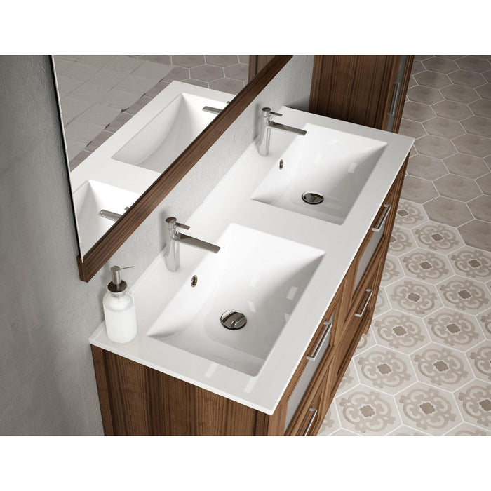 Lucena Bath Décor Cristal 80" Double Floating Vanity in White / Black / Grey - Backyard Provider