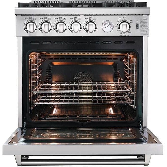 Forno 30″ Lseo Gas Burner / Gas Oven in Stainless Steel 5 Italian Burners, FFSGS6275-30