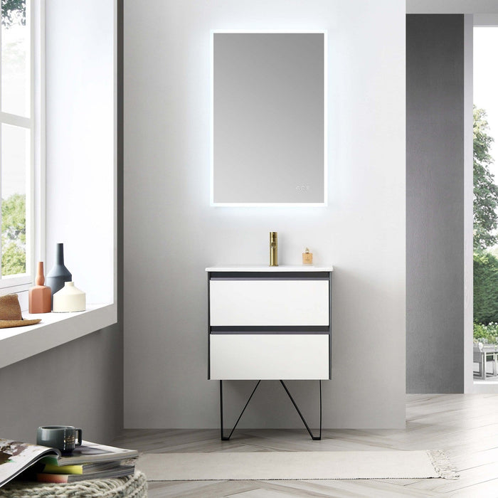 Blossom Berlin – 24 Inch Vanity – Glossy White & Glossy Grey - V8019 24 01 - Backyard Provider