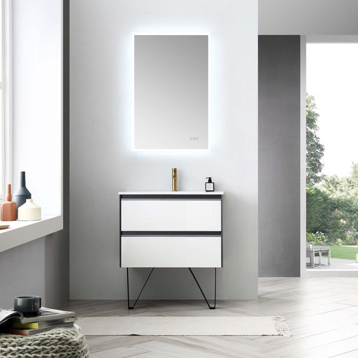Blossom Berlin – 30 Inch Vanity – Glossy White & Glossy Grey - V8019 30 01 - Backyard Provider