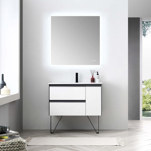 Blossom Berlin – 36 Inch Vanity – Glossy White & Glossy Grey - V8019 36 01 - Backyard Provider