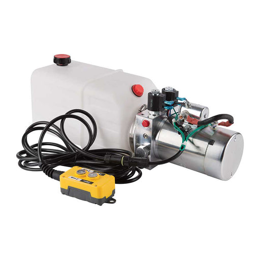 NorTrac® Dump Trailer Power Unit with 12V DC Motor — For Double-Acting Cylinder, 2.1 Gal. Reservoir 53461