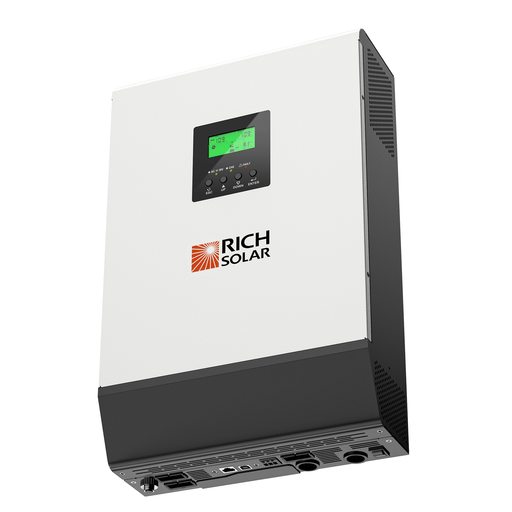 RICH SOLAR Hybrid Off-Grid Inverter | 2400W 24V 120A Output + 2.4kW Solar Input | 80A MPPT Charge Controller (Grid Feedback Optional) - Backyard Provider