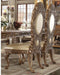 Homey Design Antique Gold & Ivory Leather Side Chair Set 2Pcs Traditional - HD-8018