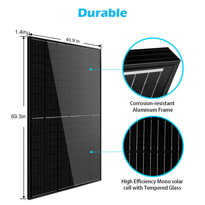 Sun Gold 370W Mono Black PERC Solar Panel - SG-370WMBx2