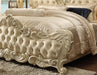 Homey Design Luxury Pearl Cream CAL King Bed Carved Wood Traditional - HD-CK5800