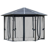 Outsunny 13 x 13 Hardtop Hexagonal Gazebo Canopy - 84C-256