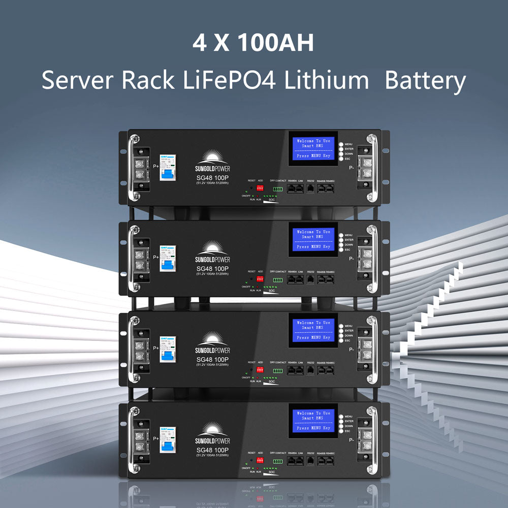 Sun Gold Off-Grid Solar Kit 13000W 48VDC 120V/240V LifePo4 20.48KWH Lithium Battery 14 X 415 Watts Solar Panels SGR-13KM