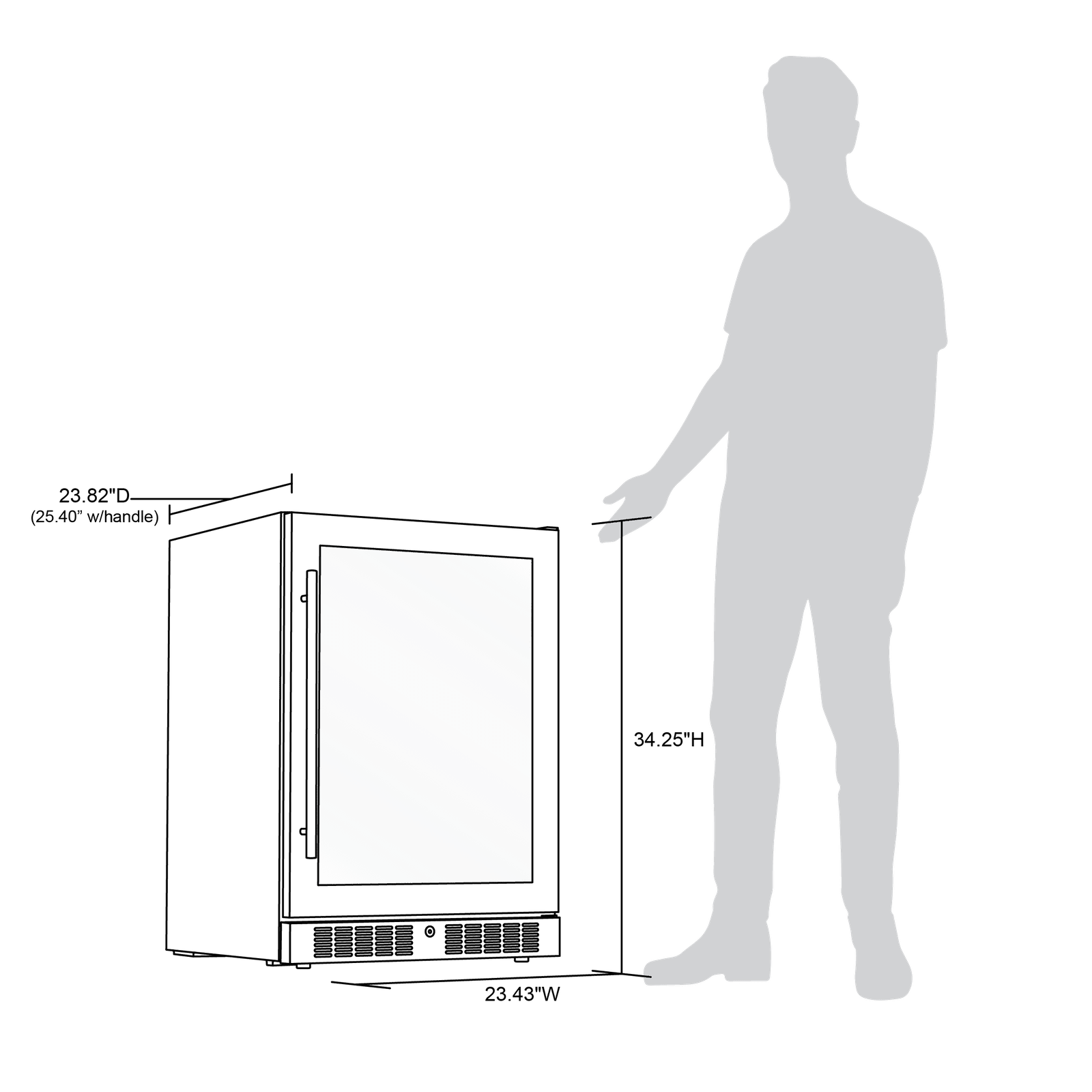 Newair - 24” 224-Can Built-in Premium Beverage Center w/ Color Changing LED Lights NBC224SS00