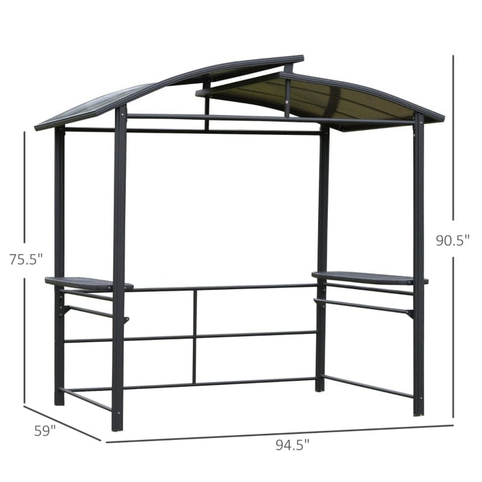 Outsunny 8' x 5' BBQ Patio Canopy Gazebo with Interlaced Polycarbonate Roof - 84C-237