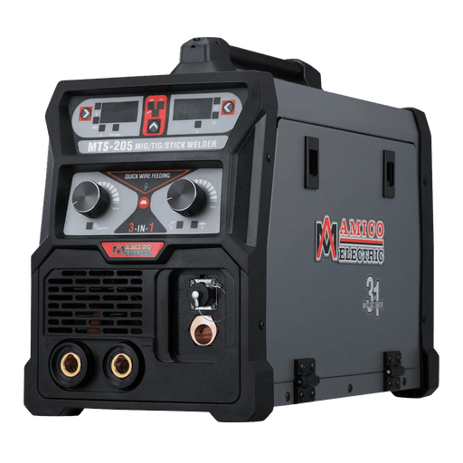 Amico Electric MTS-205 100-250V Dual Voltage 205 Amp MIG MAG Flux-cored Lift TIG Stick Arc 3-in-1 DC Inverter Welder New - Backyard Provider