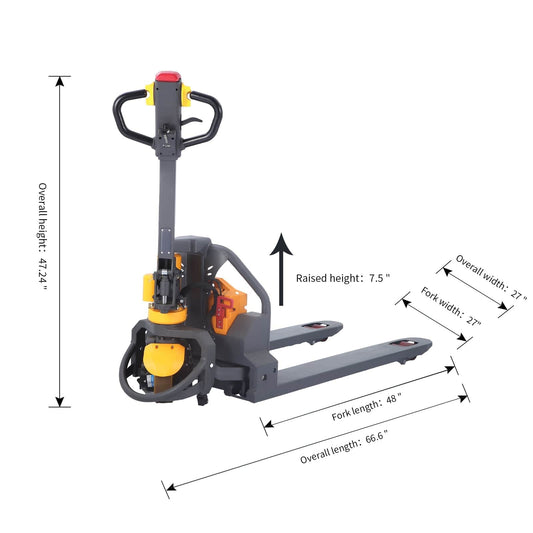 Apollolift  Lithium Battery 3300Lbs Full Electric Pallet Jack Electric Forklift 48" x27" - A-1018 - Backyard Provider