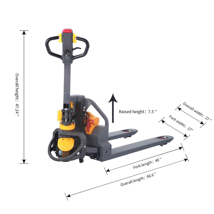 Apollolift  Lithium Battery 3300Lbs Full Electric Pallet Jack Electric Forklift 48" x27" - A-1018 - Backyard Provider